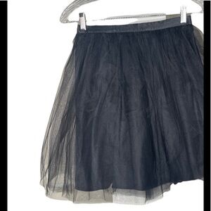 Tulle Layered Satiny Waist Band Back Zip Skirt 5